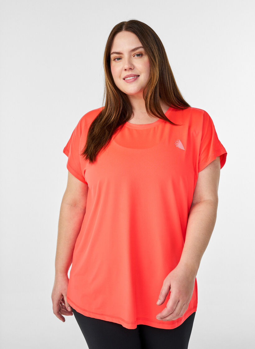 T-shirt de sport couleur unie, Corail, Model image number 0