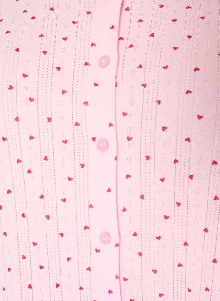 Cardigan en coton biologique avec broderie ajour&eacute;e, Rose, Packshot image number 2