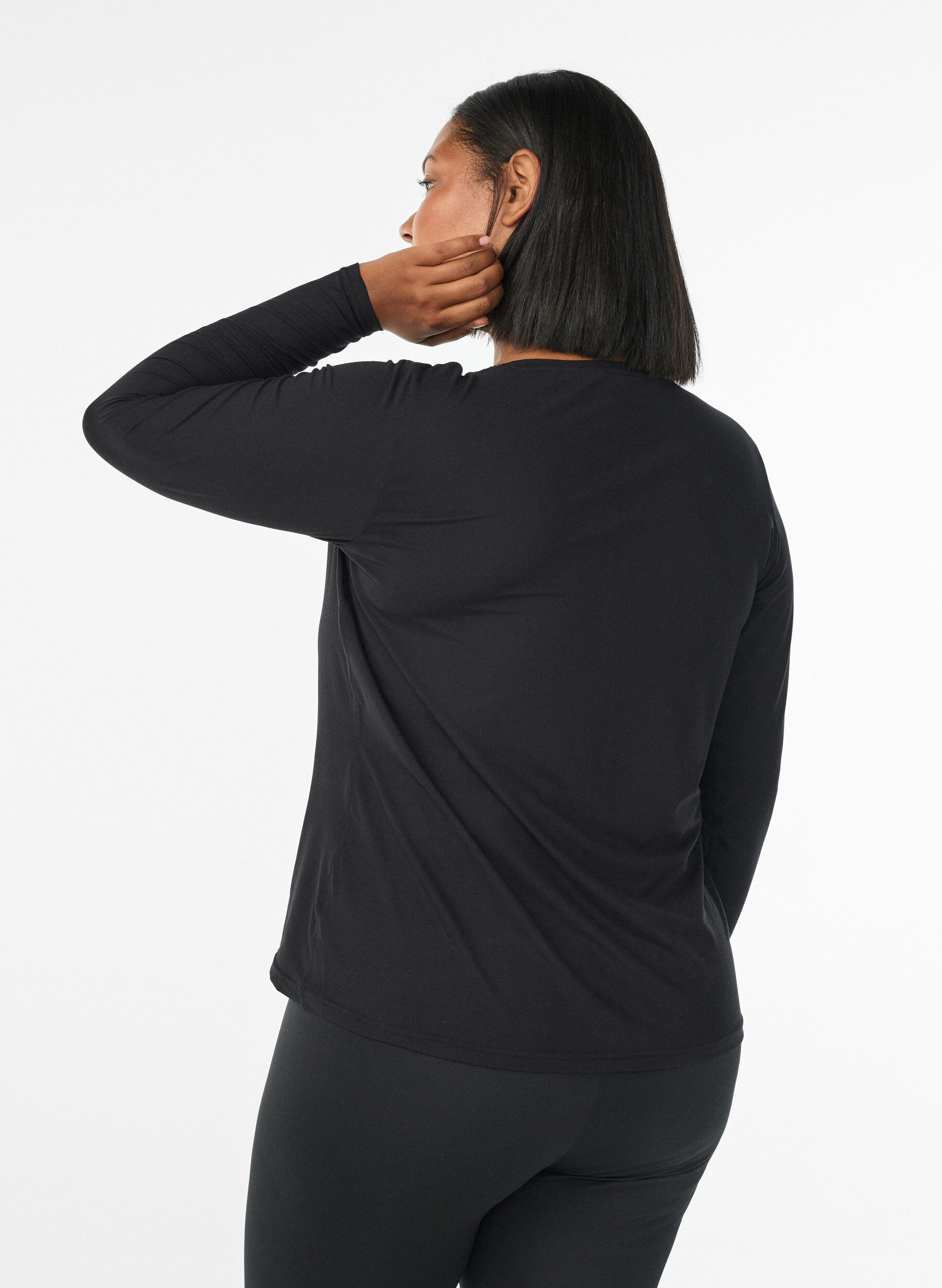 ZizziSportblouse met lange mouwen, Zwart, Model image number 2