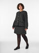 Veste en boucl&eacute; avec boutons dor&eacute;s, Noir, Model image number 1