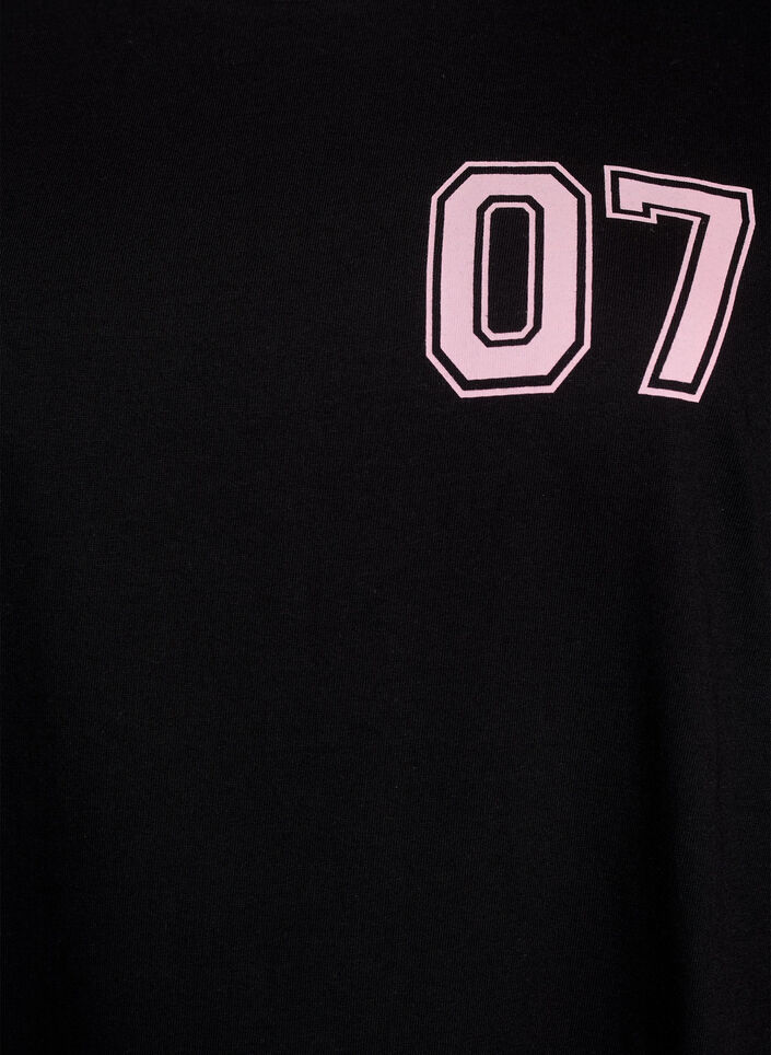 Kort T-shirtjurkje met sportieve details, Zwart, Packshot image number 2