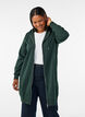 Sweat &agrave; capuche long avec zip et poches, Vert fonc&eacute;, Model image number 0