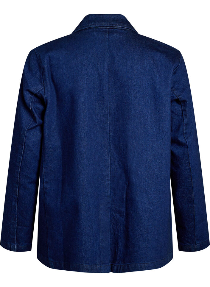 Denim blazer met zakken, Blauw, Packshot image number 1