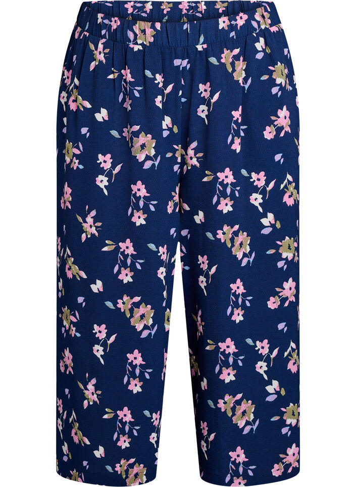 Pantalon ample avec imprim&eacute;, Bleu, Packshot image number 0