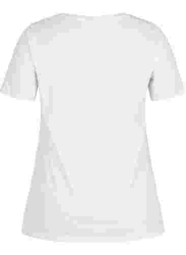 T-shirt en coton uni basique, Bright White, Packshot image number 1