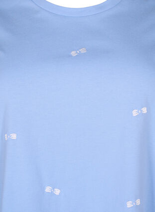 T-shirt van biologisch katoen met strikjes, Serenity W. Bow Emb., Packshot image number 2