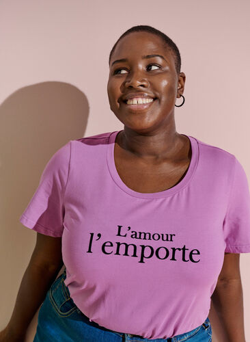 T-shirt à manches courtes avec imprimé,  Lavender LAMOUR, Image image number 0
