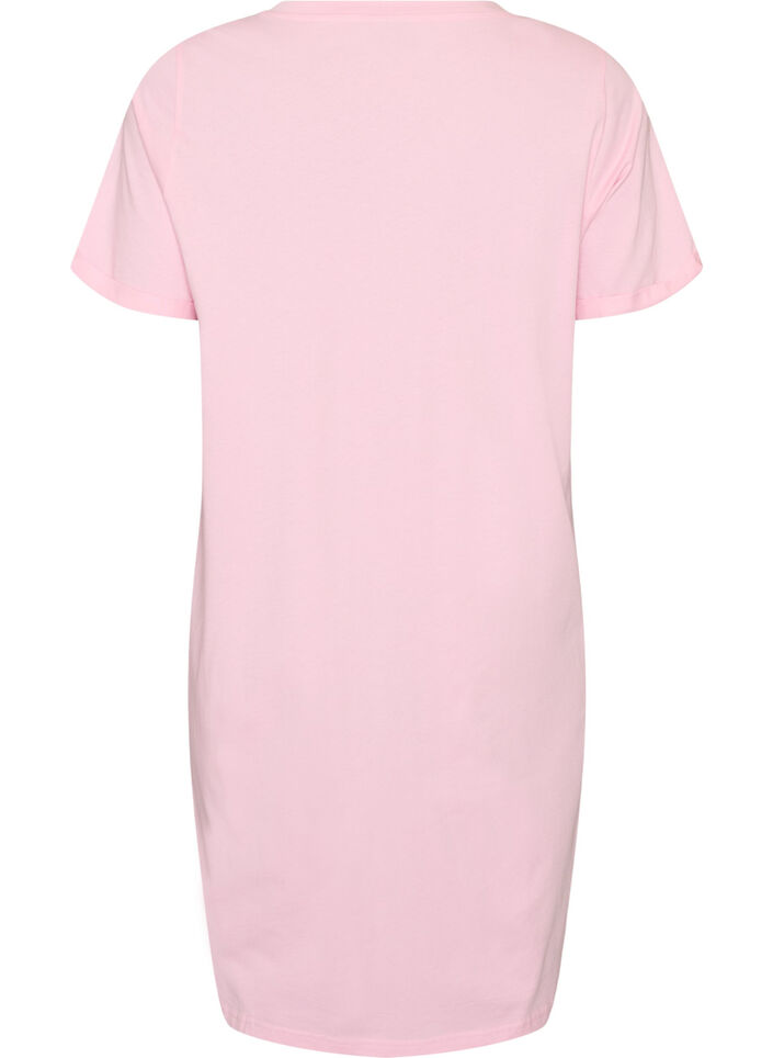 Chemise de nuit &agrave; manches courtes en coton biologique, Rose, Packshot image number 1
