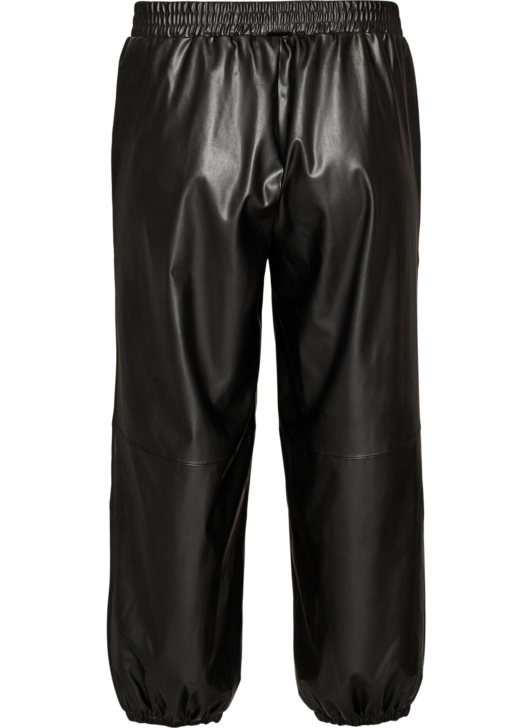 ZizziBallonbroek in imitatieleer, Zwart, Packshot image number 1