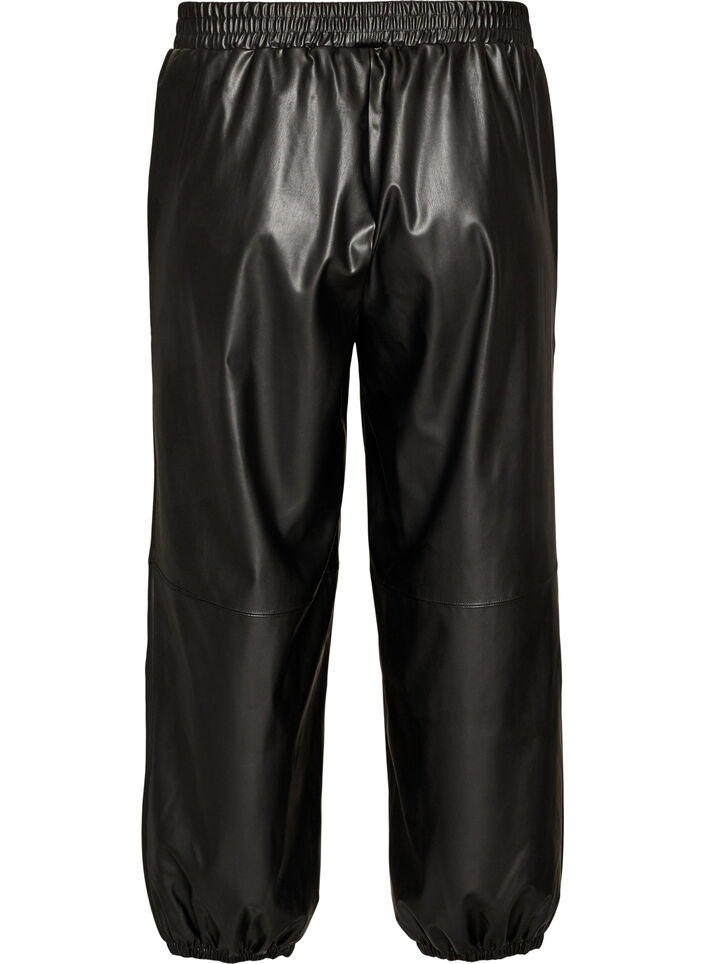 Ballonbroek in imitatieleer, Zwart, Packshot image number 1
