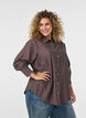 Chemise en viscose avec des boutons dor&eacute;s, Marron, Model image number 0