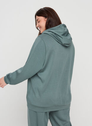 Sweatshirt met zakken en capuchon, Balsam Green, Model image number 1