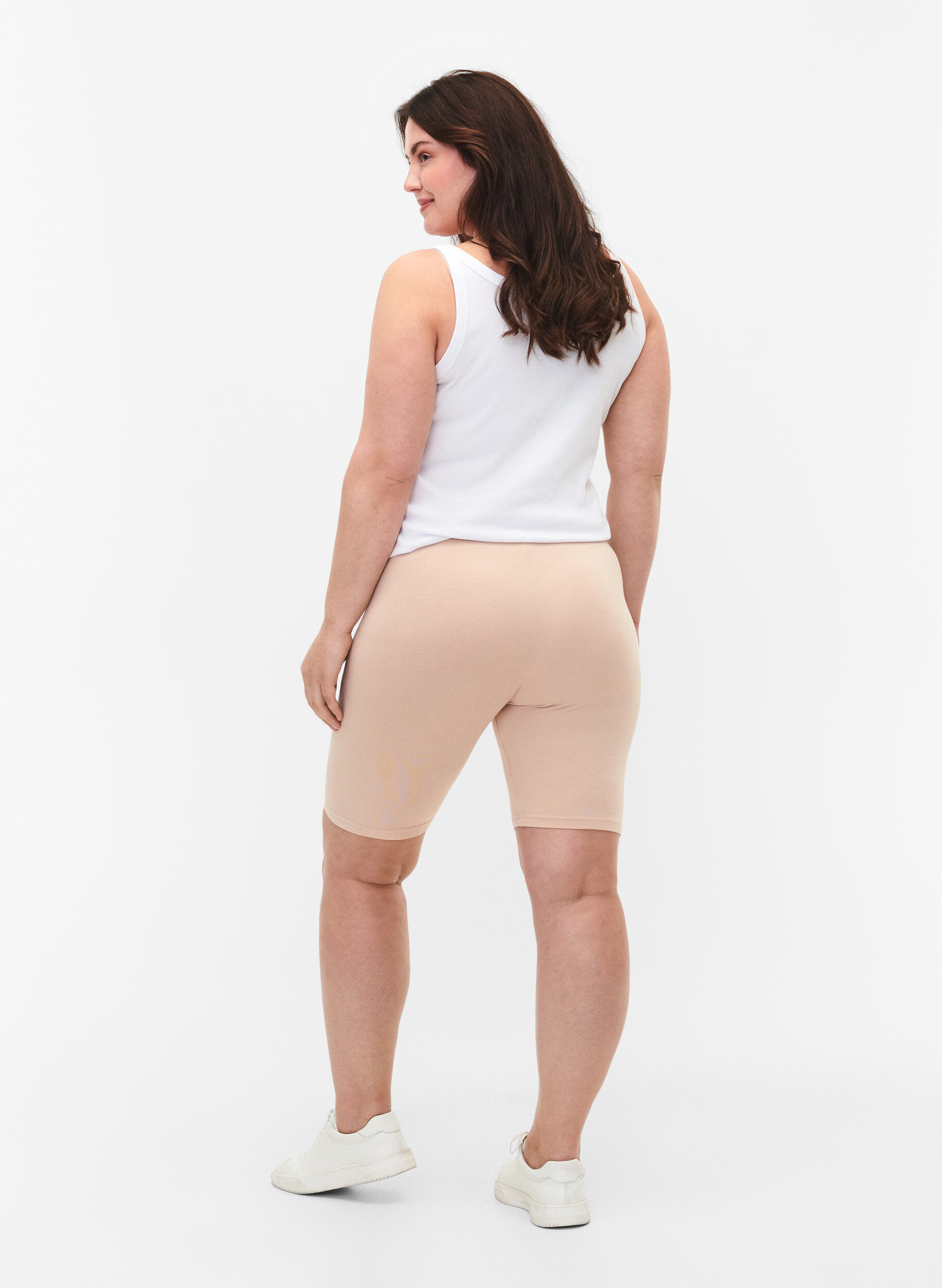 ZizziEffen basic fietsbroek, Beige, Model image number 2