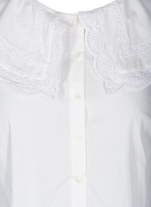 Chemise en coton à grand col, Bright White, Packshot image number 2
