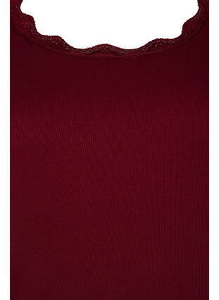 Nachthemd met korte mouwen en kanten randje, Cabernet, Packshot image number 2