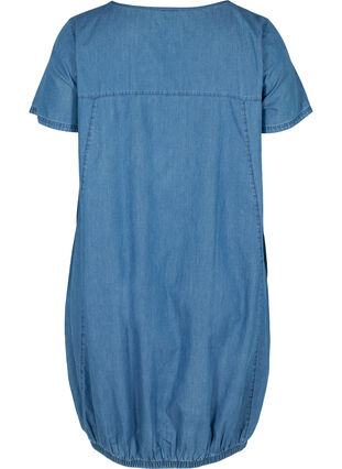 Robe en jean à manches courtes avec poches, Blue denim, Packshot image number 1
