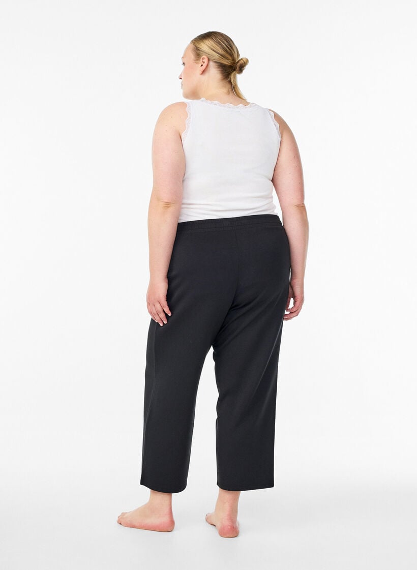 7/8-broek van modalmix met zakken, Zwart, Model image number 1