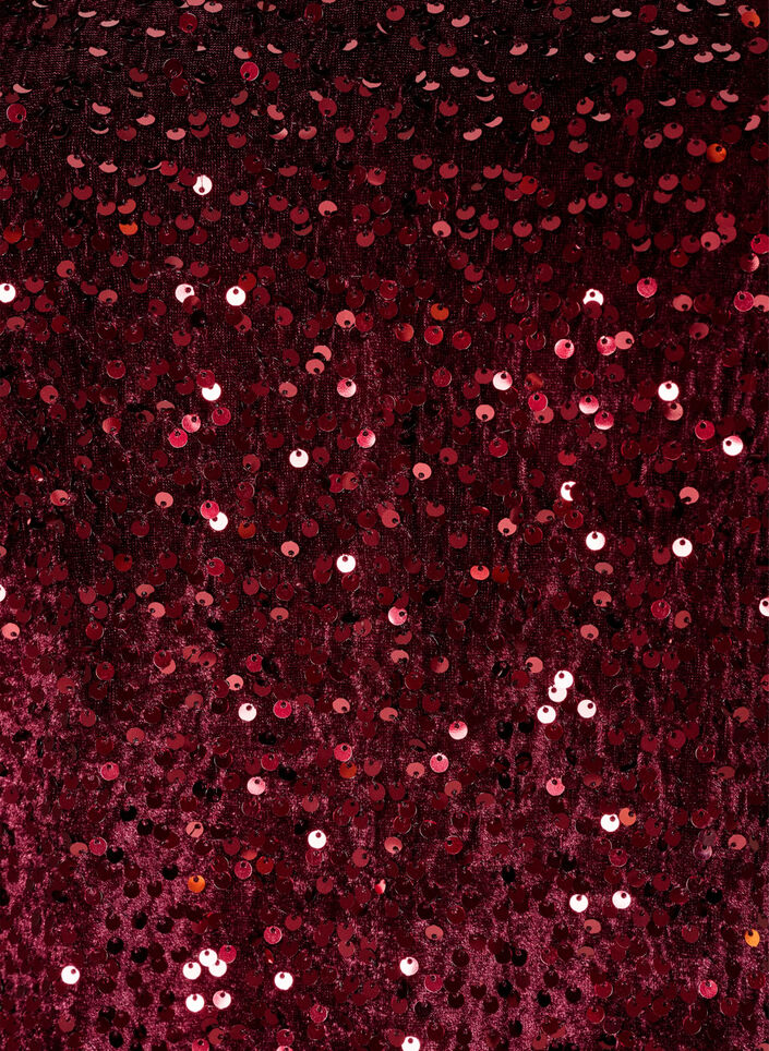Robe courte en sequins &agrave; coupe trap&egrave;ze, Bordeaux, Packshot image number 2