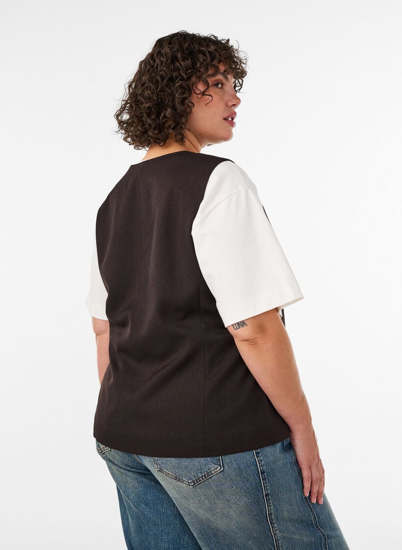 Gilet met knoopsluiting, Bruin, Model image number 2