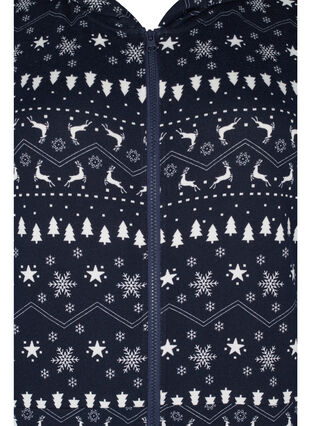 Kerstmis jumpsuit met capuchon, Night Sky/White AOP, Packshot image number 2