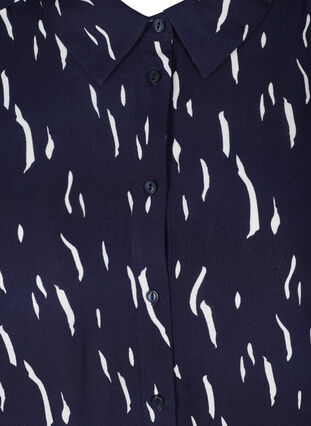 Viscose blouse met 3/4 mouwen en print, Night Sky Rain, Packshot image number 2