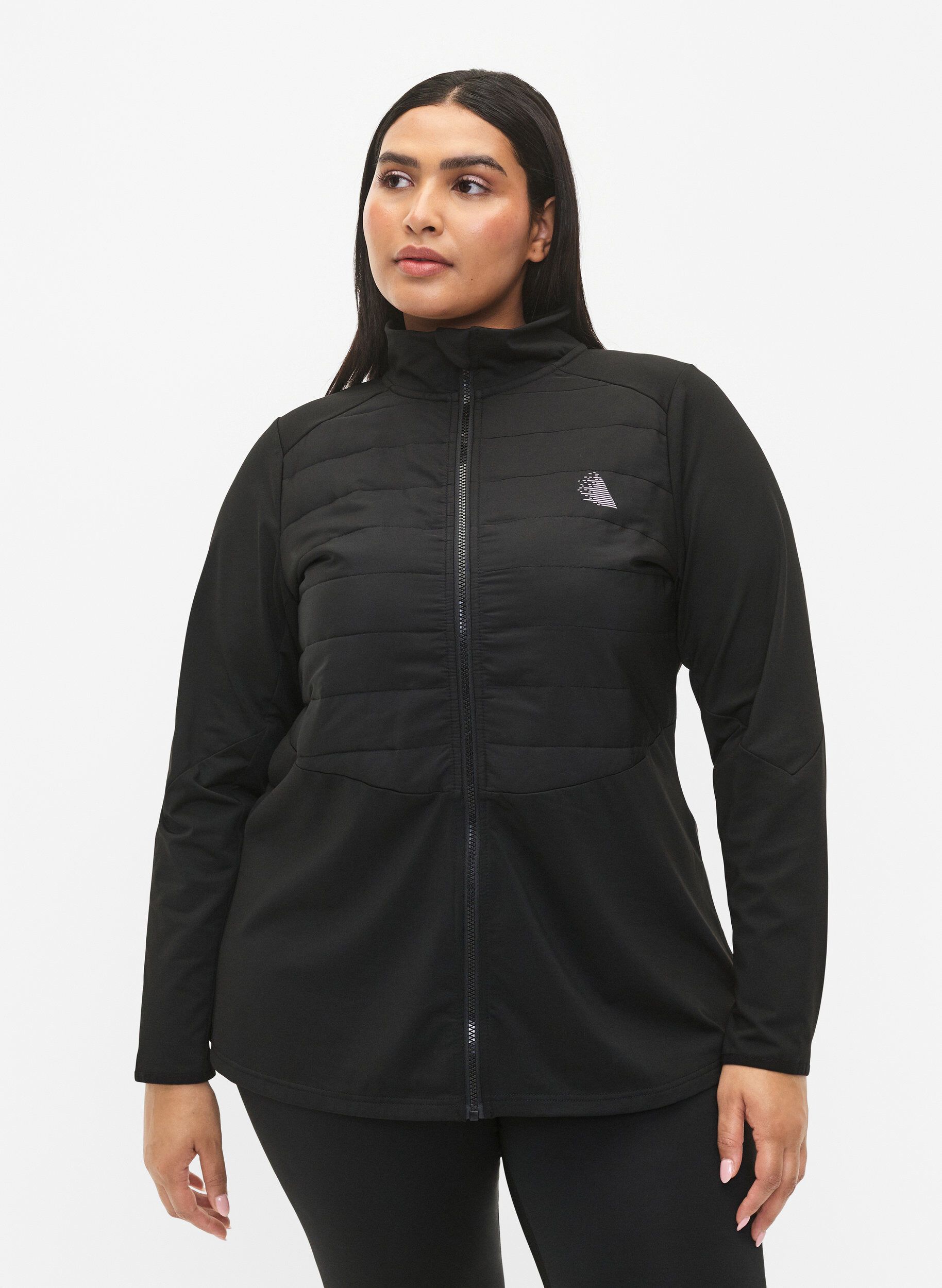 ZizziSportief vest met quilt en rits, Black, Model image number 0