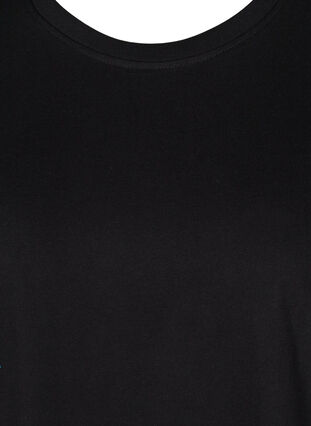 Lang t-shirt met korte mouwen in katoen, Black, Packshot image number 2