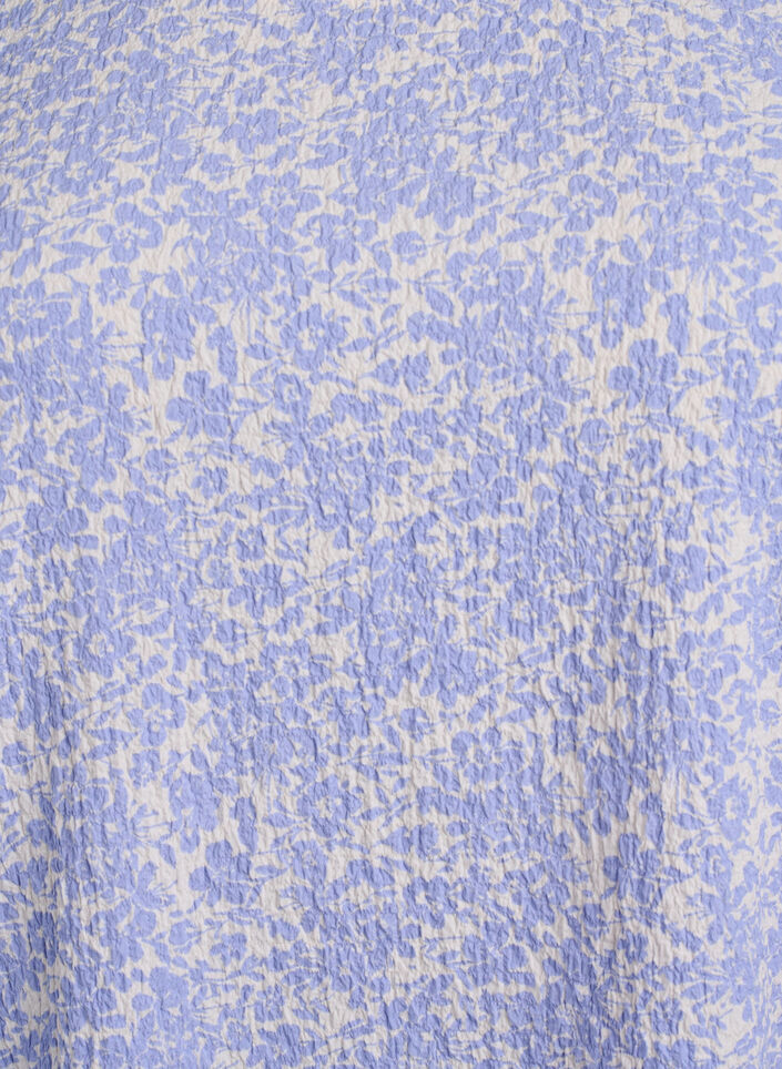 Blouse met korte mouwen en textuur, Blauw, Packshot image number 2