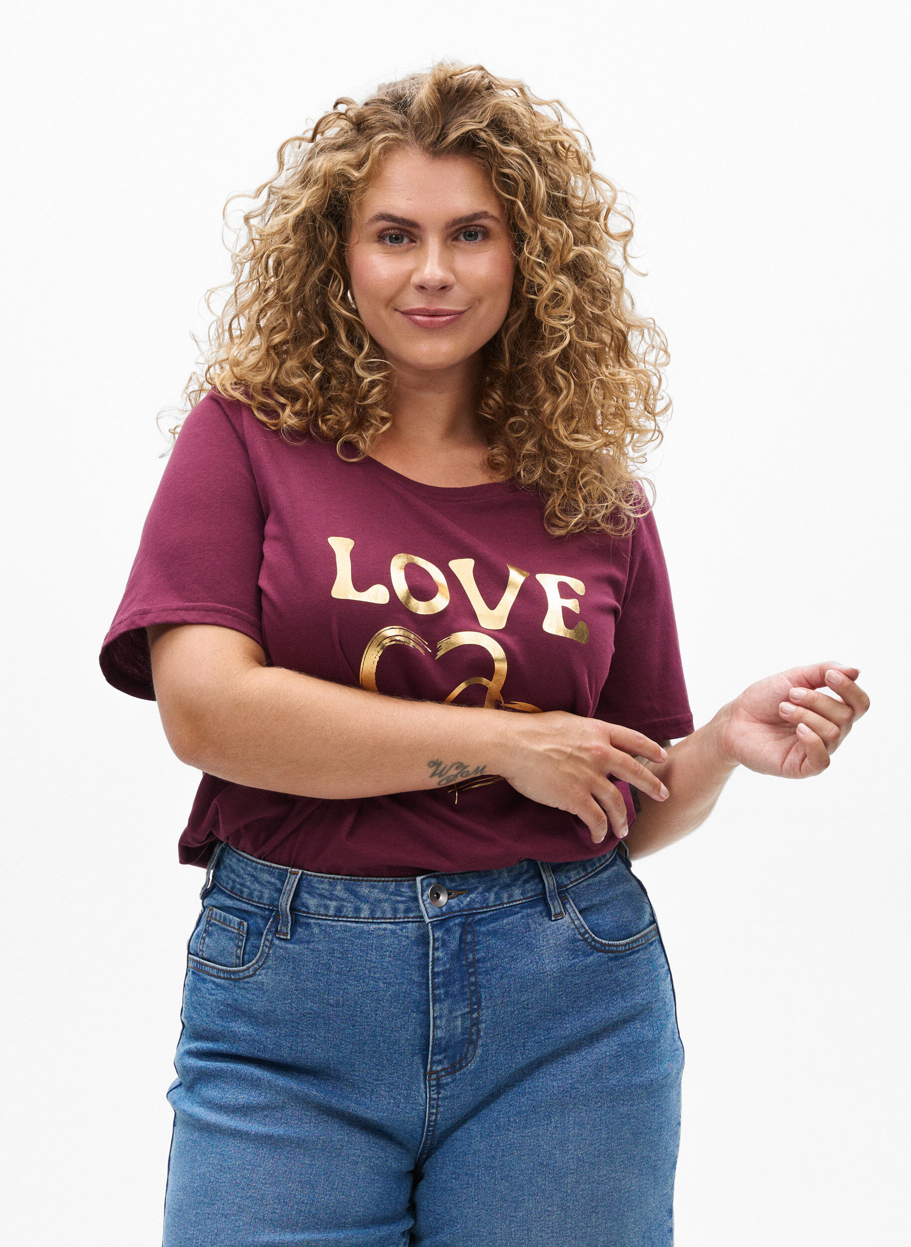 ZizziFLASH - T-shirt met print, Rood, Model image number 0