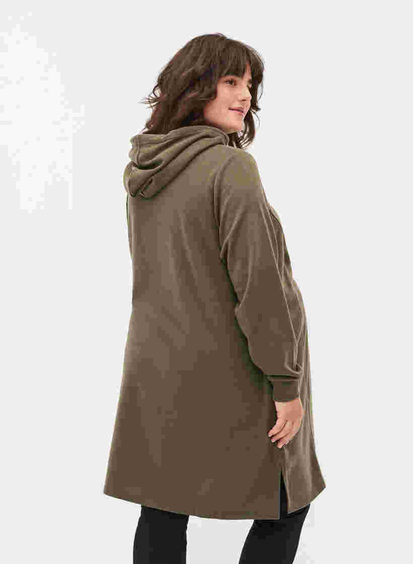Robe pull de grossesse à capuche, Ivy Green, Model image number 1