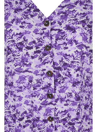 Robe avec boutons et manches 3/4, Purple AOP, Packshot image number 2