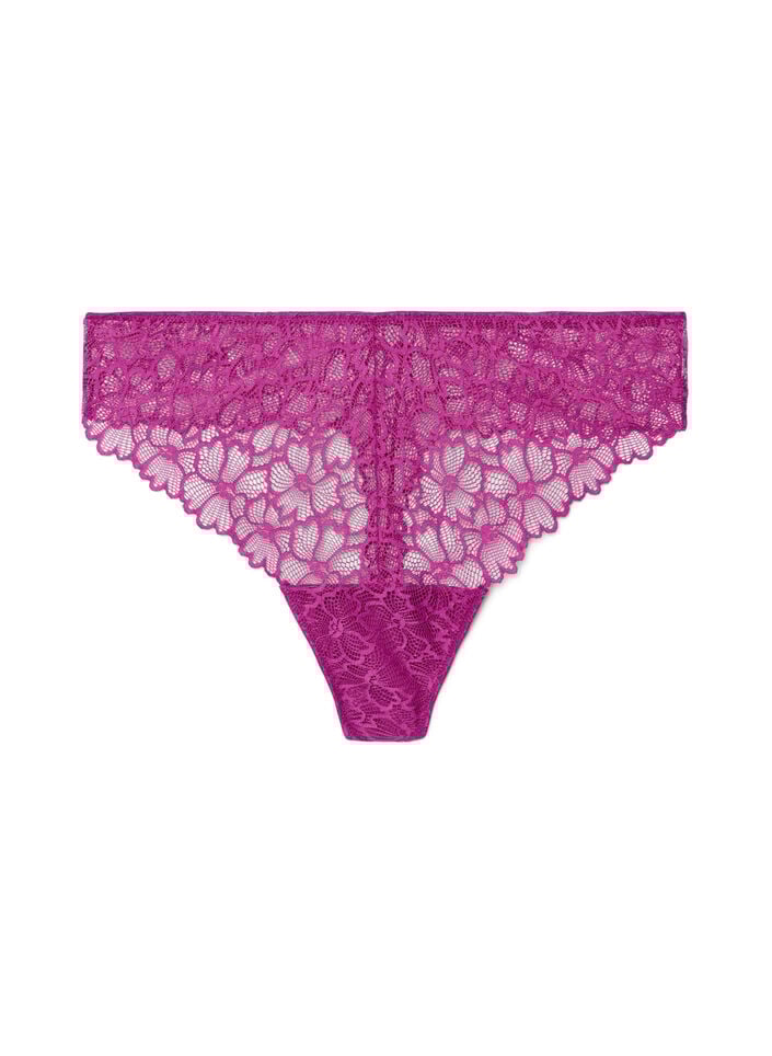 String en dentelle florale avec taille r&eacute;guli&egrave;re, Violet, Packshot image number 0