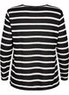 Blouse met strepen en lange mouwen, Black Sand Stripe, Packshot image number 1