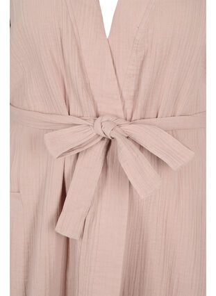 Robe de chambre en coton avec ceinture à nouer, Light Taupe, Packshot image number 2