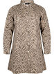 Denimjurk met lange mouwen en zebraprint, Brown Zebra AOP, Packshot image number 0
