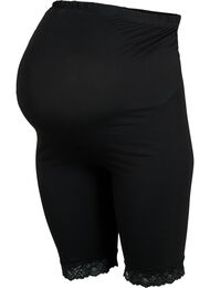 Short cycliste de grossesse avec bordure en dentelle, Black, Packshot