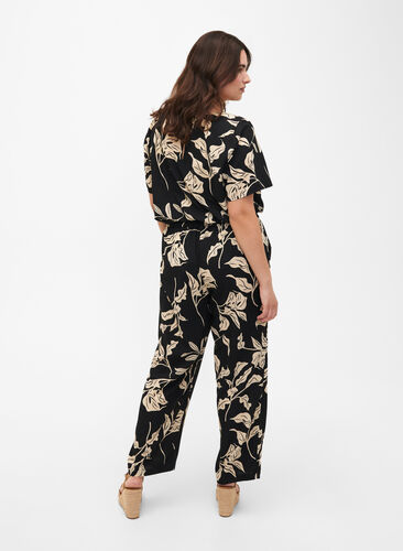 FLASH – Pantalon imprimé avec poches, Black Off White Fl., Model image number 1