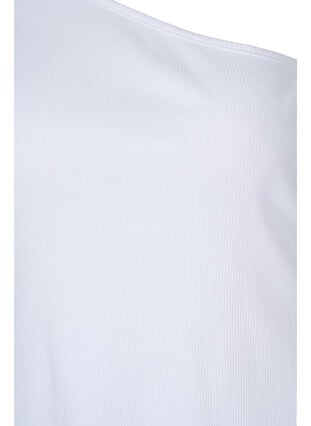 One-shoulder top in katoen, Bright White, Packshot image number 2