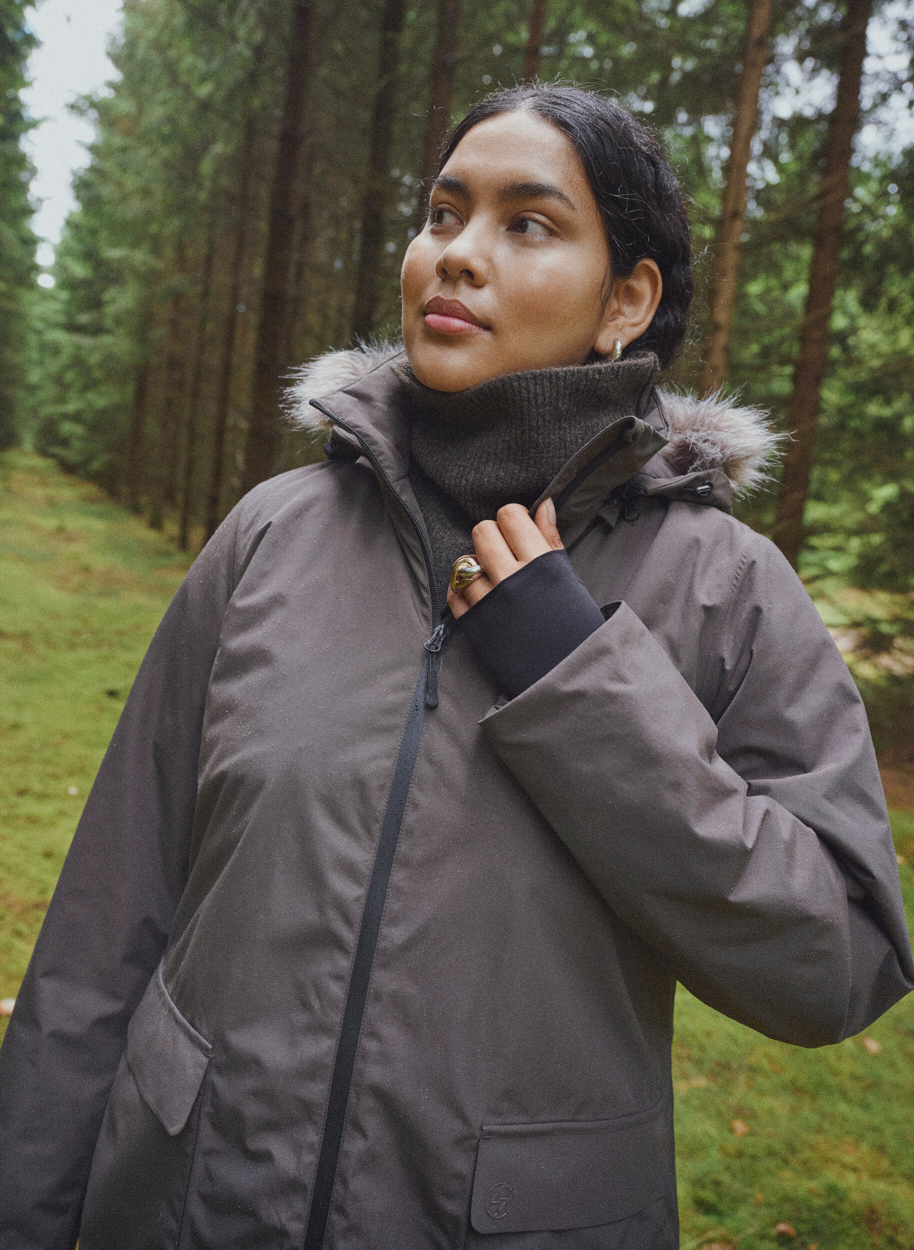 Waterdichte parka met capuchon