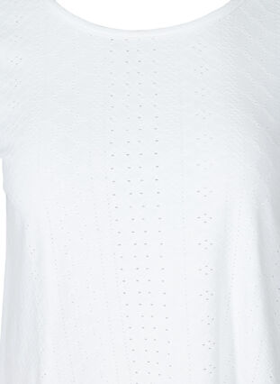 T-shirt met broderie anglaise, White, Packshot image number 2
