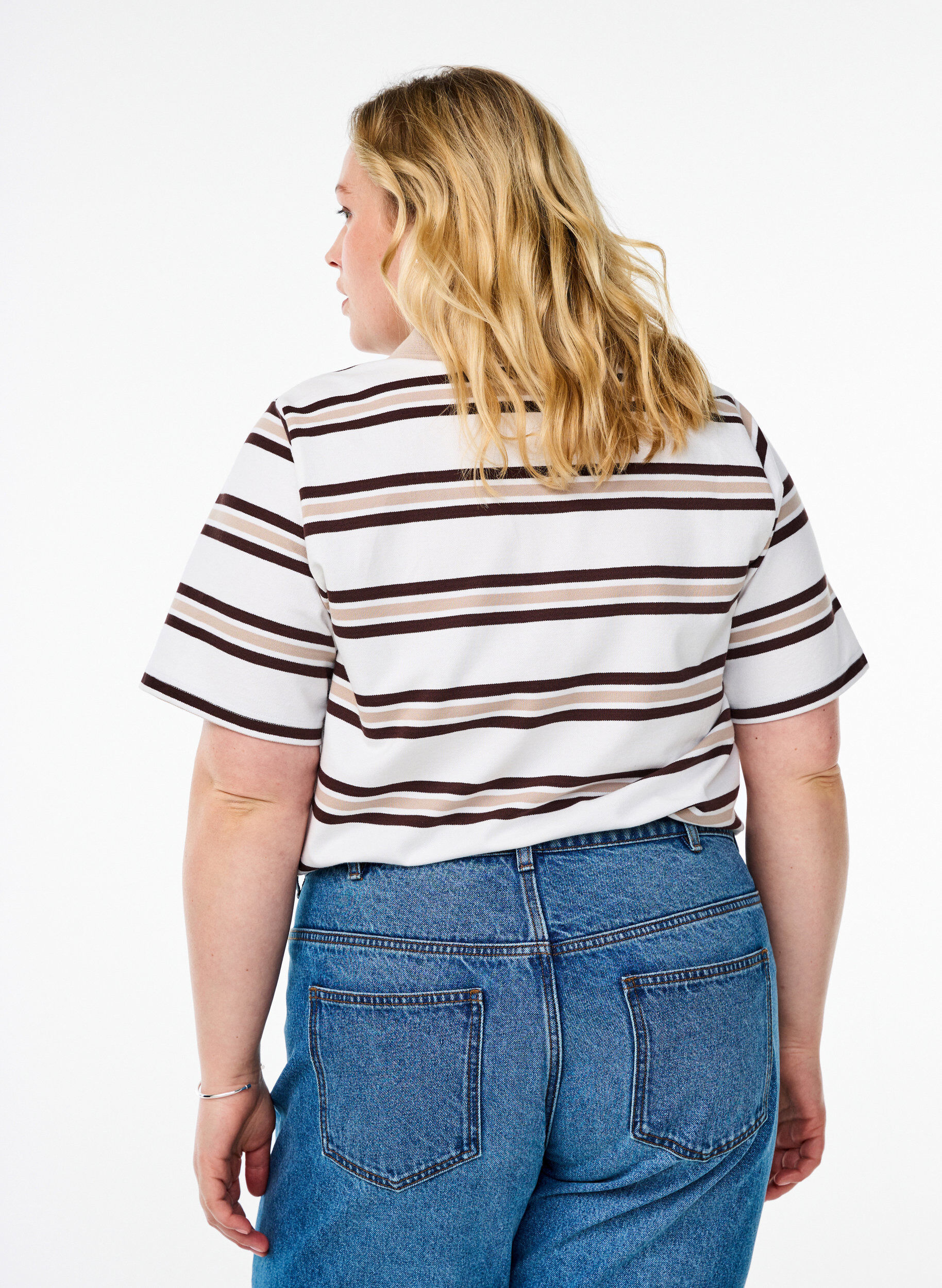 ZizziPoloshirt met korte mouwen, Vanille, Model image number 2