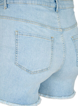 Shorts en jean avec détails vieillis, Light Blue Denim, Packshot image number 3