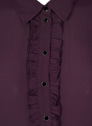 Viscose blouse met knoopsluiting en lintdetails, Plum Perfect, Packshot image number 2
