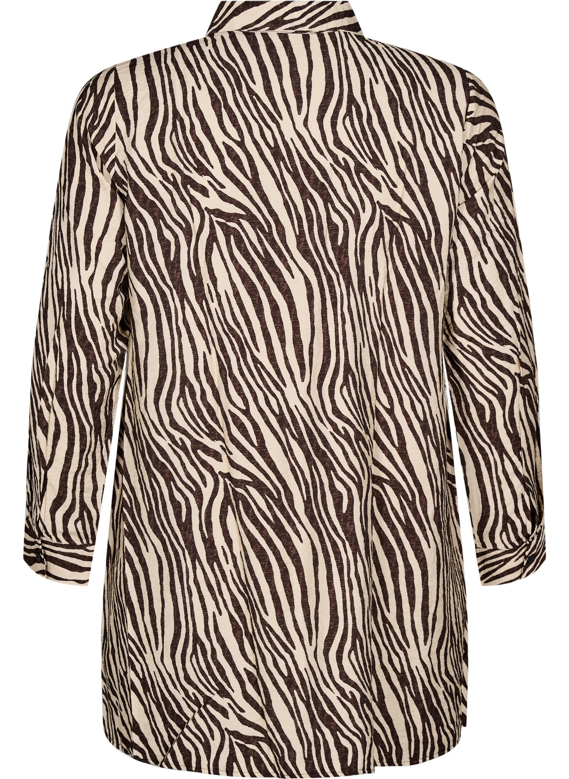 ZizziLange blouse met luipaardprint, Bruin, Packshot image number 1