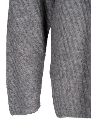 Pull en tricot avec fente, Light Grey Melange, Packshot image number 3