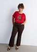 Kerst T-shirt van biologisch katoen, Rood, Model image number 1