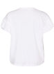 T-shirt van biologisch katoen met ruches mouwen, Wit, Packshot image number 1