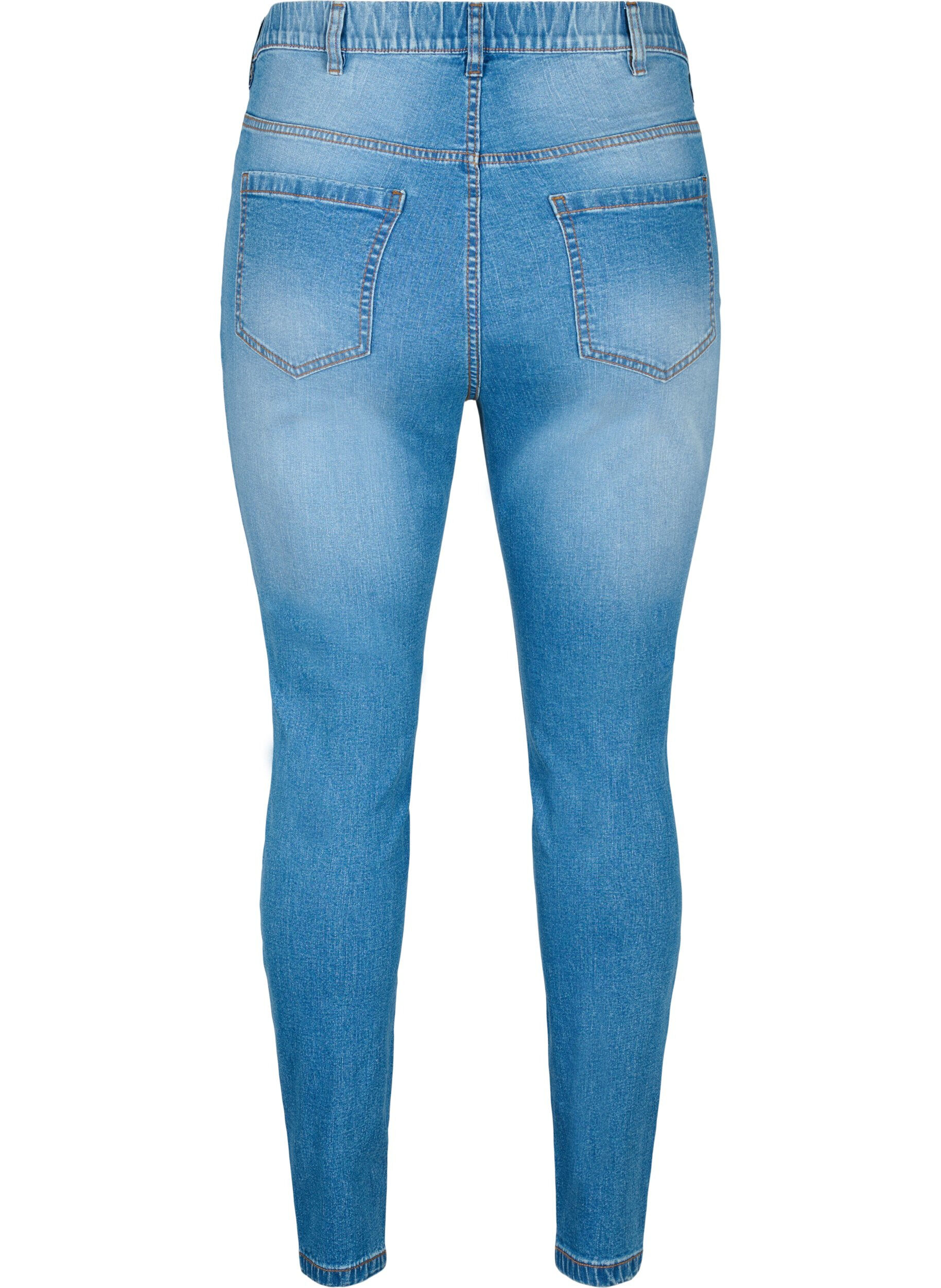 ZizziJeggings met achterzakken, Blue denim, Packshot image number 1