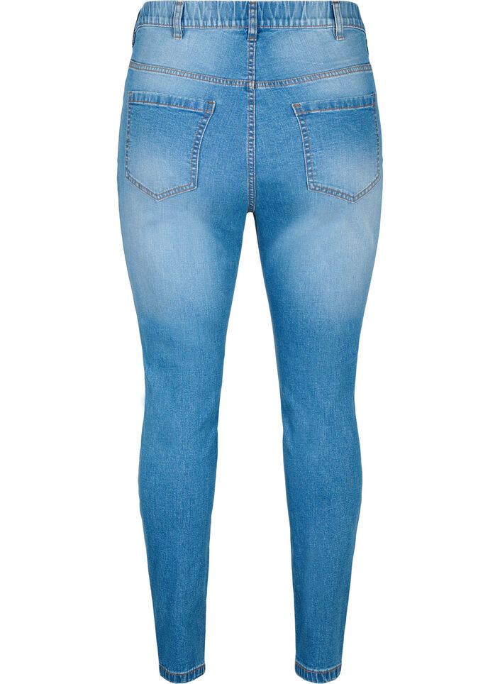 Jeggings met achterzakken, Blue denim, Packshot image number 1