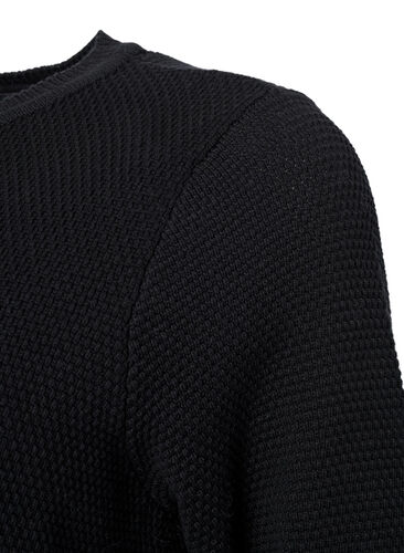 Blouse en coton tricoté avec structure, Black, Packshot image number 2